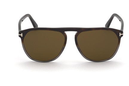 Okulary przeciwsłoneczne Tom Ford FT0835 55J Okrągłe Brązowe