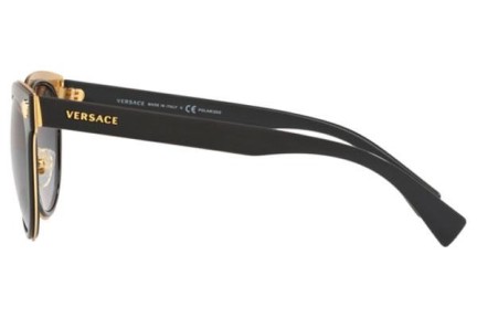 Okulary przeciwsłoneczne Versace Medusa Charm VE2198 1002T3 Polarized Kocie oczy Czarne