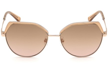 Okulary przeciwsłoneczne Guess GU7736 57G Kwadratowe Beżowe