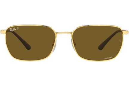 Okulary przeciwsłoneczne Ray-Ban Chromance Collection RB3684CH 001/AN Polarized Prostokątne Złote