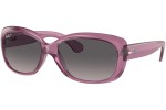 Okulary przeciwsłoneczne Ray-Ban Jackie Ohh RB4101 6591M3 Polarized Oversize Fioletowe