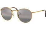 Okulary przeciwsłoneczne Ray-Ban New Round Chromance Collection RB3637 9196G3 Polarized Okrągłe Złote