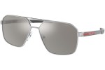 Okulary przeciwsłoneczne Prada Linea Rossa PS55WS 1BC07F Pilotki (Aviator) Srebrne