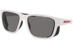 Okulary przeciwsłoneczne Prada Linea Rossa PS07WS TWK02G Polarized Kwadratowe Białe