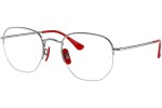 Okulary korekcyjne Ray-Ban Scuderia Ferrari Collection RX6448M F031 Kwadratowe Srebrne