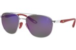 Okulary przeciwsłoneczne Ray-Ban Scuderia Ferrari Collection RB3659M F031H0 Polarized Pilotki (Aviator) Srebrne