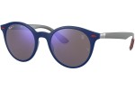 Okulary przeciwsłoneczne Ray-Ban RB4296M F654H0 Polarized Okrągłe Niebieskie