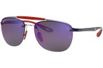 Okulary przeciwsłoneczne Ray-Ban Scuderia Ferrari Collection RB3662M F031H0 Polarized Pilotki (Aviator) Srebrne