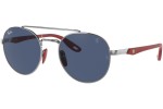 Okulary przeciwsłoneczne Ray-Ban Scuderia Ferrari Collection RB3696M F00180 Okrągłe Srebrne