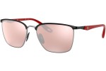 Okulary przeciwsłoneczne Ray-Ban Scuderia Ferrari Collection RB3673M F060H2 Polarized Kwadratowe Czarne