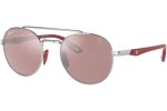 Okulary przeciwsłoneczne Ray-Ban Scuderia Ferrari Collection RB3696M F007H2 Polarized Okrągłe Srebrne