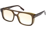 Okulary przeciwsłoneczne Zegna EZ0209 47F Kwadratowe Brązowe
