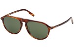 Okulary przeciwsłoneczne Zegna EZ0202 52N Pilotki (Aviator) Havana
