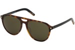 Okulary przeciwsłoneczne Zegna EZ0133 52N Pilotki (Aviator) Havana