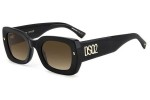 Okulary przeciwsłoneczne Dsquared2 D20061/S 807/HA Prostokątne Czarne