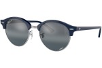 Okulary przeciwsłoneczne Ray-Ban Clubround Chromance Collection RB4246 1366G6 Polarized Okrągłe Niebieskie