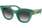 Okulary przeciwsłoneczne Miu Miu MU01YS 15H09S Kocie oczy Zielone