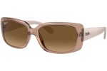 Okulary przeciwsłoneczne Ray-Ban RB4389 6644M2 Polarized Prostokątne Brązowe