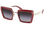 Okulary przeciwsłoneczne Prada PR55ZS 15D09S Kwadratowe Czerwone