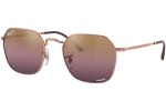 Okulary przeciwsłoneczne Ray-Ban Jim Chromance Collection RB3694 9202G9 Polarized Kwadratowe Złote