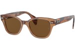 Okulary przeciwsłoneczne Ray-Ban RB0880S 664057 Polarized Kwadratowe Brązowe