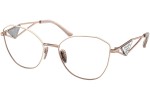 Okulary korekcyjne Prada PR52ZV SVF1O1 Kocie oczy Złote
