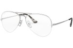 Okulary korekcyjne Ray-Ban Aviator Gaze RX6589 2501 Pilotki (Aviator) Srebrne
