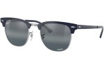 Ochelari de soare Ray-Ban Clubmaster Metal Chromance Collection RB3716 9254G6 Polarized Browline Argintii