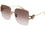 Okulary przeciwsłoneczne Alexander McQueen AM0371S 002 Kwadratowe Złote