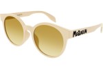 Okulary przeciwsłoneczne Alexander McQueen AM0349SA 004 Okrągłe Beżowe