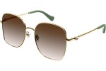Okulary przeciwsłoneczne Gucci GG1143S 002 Oversize Złote