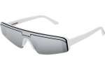 Okulary przeciwsłoneczne Balenciaga BB0003S 002 Pojedyncze | Shield Białe