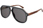 Okulary przeciwsłoneczne Gucci GG1042S 003 Pilotki (Aviator) Niebieskie
