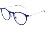 Okulary korekcyjne Mont Blanc MB0099O 006 Okrągłe Niebieskie