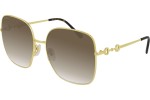 Okulary przeciwsłoneczne Gucci GG0879S 002 Polarized Kwadratowe Złote