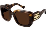 Okulary przeciwsłoneczne Balenciaga BB0069S 007 Kwadratowe Havana