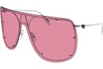 Okulary przeciwsłoneczne Alexander McQueen AM0313S 003 Pojedyncze | Shield Srebrne