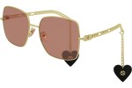 Okulary przeciwsłoneczne Gucci GG0724S 005 Kwadratowe Złote