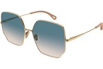 Okulary przeciwsłoneczne Chloe CH0092S 003 Oversize Złote