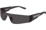 Okulary przeciwsłoneczne Balenciaga BB0041S 001 Pojedyncze | Shield Szare