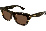 Okulary przeciwsłoneczne Bottega Veneta BV1121S 002 Kocie oczy Havana