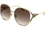 Solbriller Gucci GG0225S 007 Oversize Guld