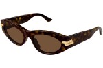 Okulary przeciwsłoneczne Bottega Veneta BV1189S 002 Kocie oczy Havana