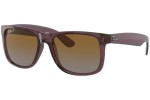 Okulary przeciwsłoneczne Ray-Ban Justin RB4165 6597T5 Polarized Kwadratowe Brązowe