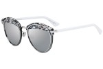 Okulary przeciwsłoneczne Dior Offset 1 W6Q/0T Polarized Okrągłe Srebrne
