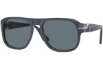 Okulary przeciwsłoneczne Persol Jean PO3310S 11893R Polarized Kwadratowe Niebieskie