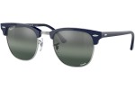 Okulary przeciwsłoneczne Ray-Ban Clubmaster Chromance Collection RB3016 1366G6 Polarized Browline Niebieskie