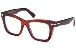 Glasses Tom Ford FT5881-B 045 Kwadratowe Brązowe