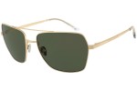 Okulary przeciwsłoneczne Giorgio Armani AR6105 30029A Polarized Prostokątne Złote