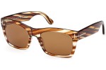 Okulary przeciwsłoneczne Tom Ford Nico 2 FT1062 56E Kwadratowe Havana